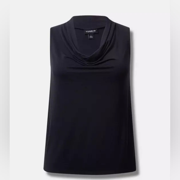 Torrid Studio Tissue Jersey Drape Neck Tank Deep Black 2x New - Picture 4 of 8